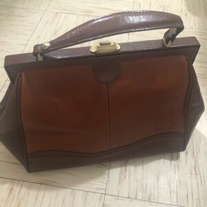 Patricia Nash Discovery Brianza Leather Frame Bag-British Tan/Tan